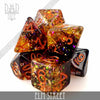 Elm Street Dice Set from DNDDICE.COM featuring colorful polyhedral dice for tabletop gaming and role-playing games.