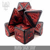 Set of road sign-themed stop dice from DNDDICE.COM, featuring colorful dice with stop sign and traffic symbol designs.