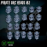 3d Printed Ork Pirate Heads x20 by Mekka Miniatures by Last Hope Miniatures
