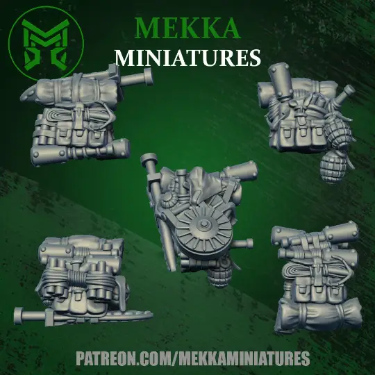 3d Printed Ork Commando Backpacks x10 by Mekka Miniatures by Last Hope Miniatures