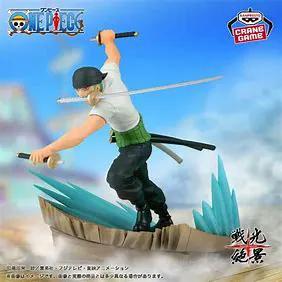 One Piece Roronoa Zoro Senkozekkei prize figure from THE MIGHTY HOBBY SHOP, featuring Zoro in a dynamic pose with detailed costume.