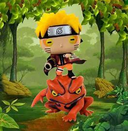 Naruto on Gamakichi action figure by THE MIGHTY HOBBY SHOP, featuring Naruto riding Gamakichi with detailed sculpt and vibrant colors.