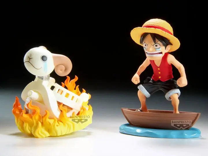 One Piece World Collectable Figure featuring Monkey D. Luffy and Going Merry ship from THE MIGHTY HOBBY SHOP