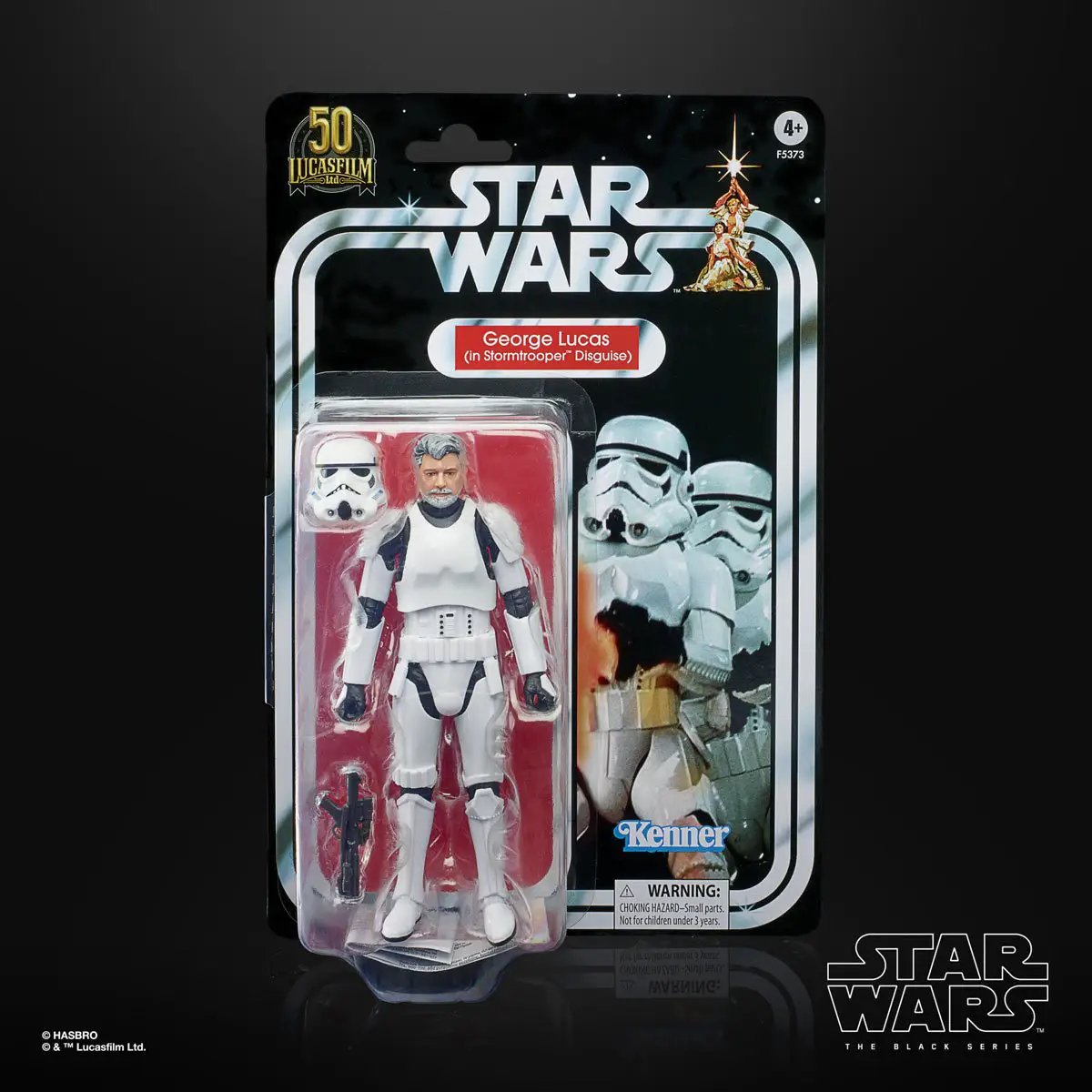 6-inch Star Wars Black Series George Lucas action figure in Stormtrooper disguise, detailed collectible from THE MIGHTY HOBBY SHOP
