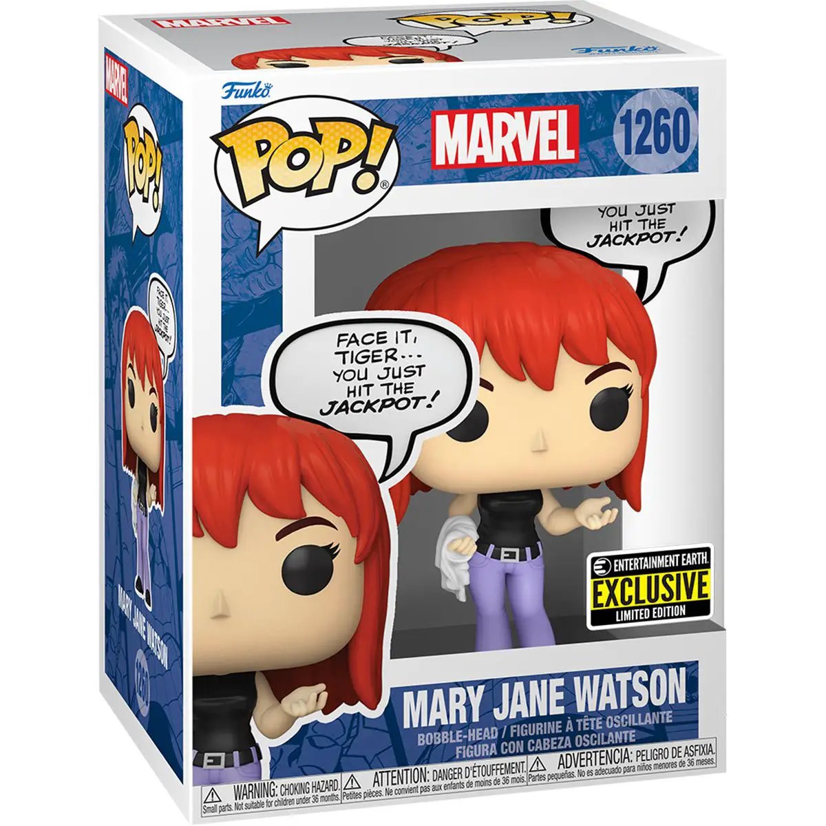 Pop! Spider-Man: Mary Jane Watson collectible figure from THE MIGHTY HOBBY SHOP, featuring Mary Jane in a pop art style.
