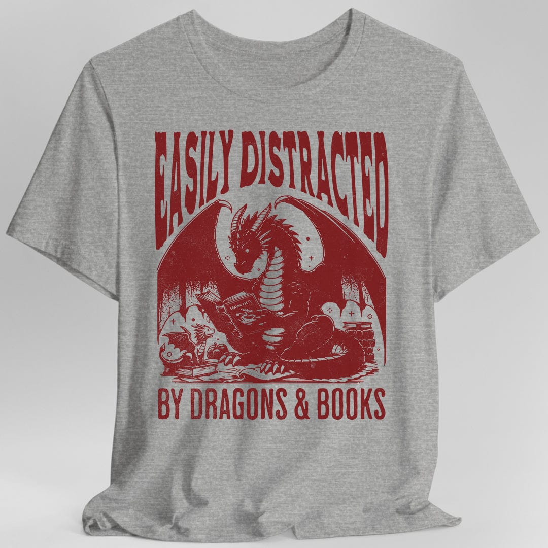 Easily Distracted by Dragons & Books Shirt