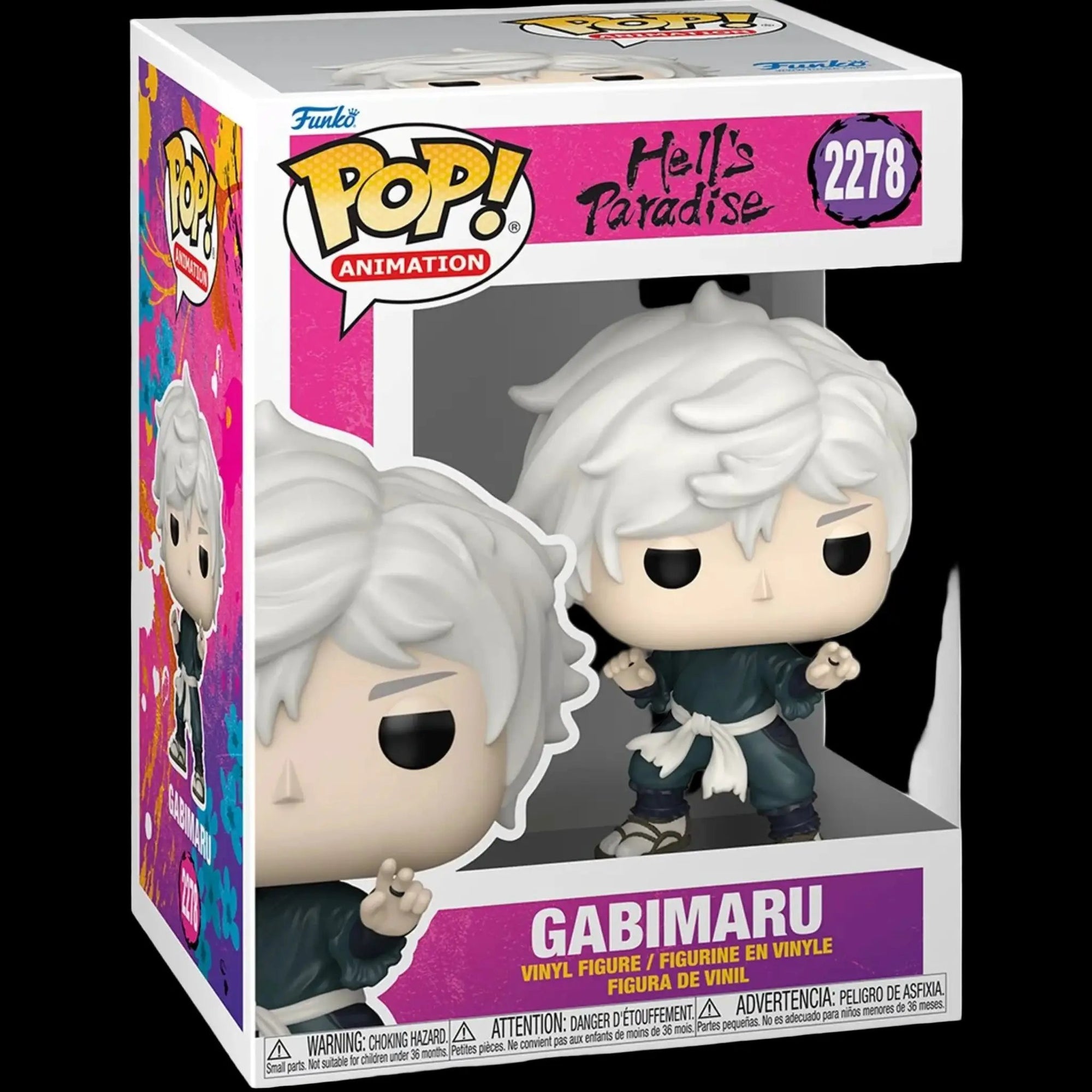 Hells Paradise Gabimaru Funko Pop! vinyl figure with protective case, featuring detailed character design from EE Distribution.