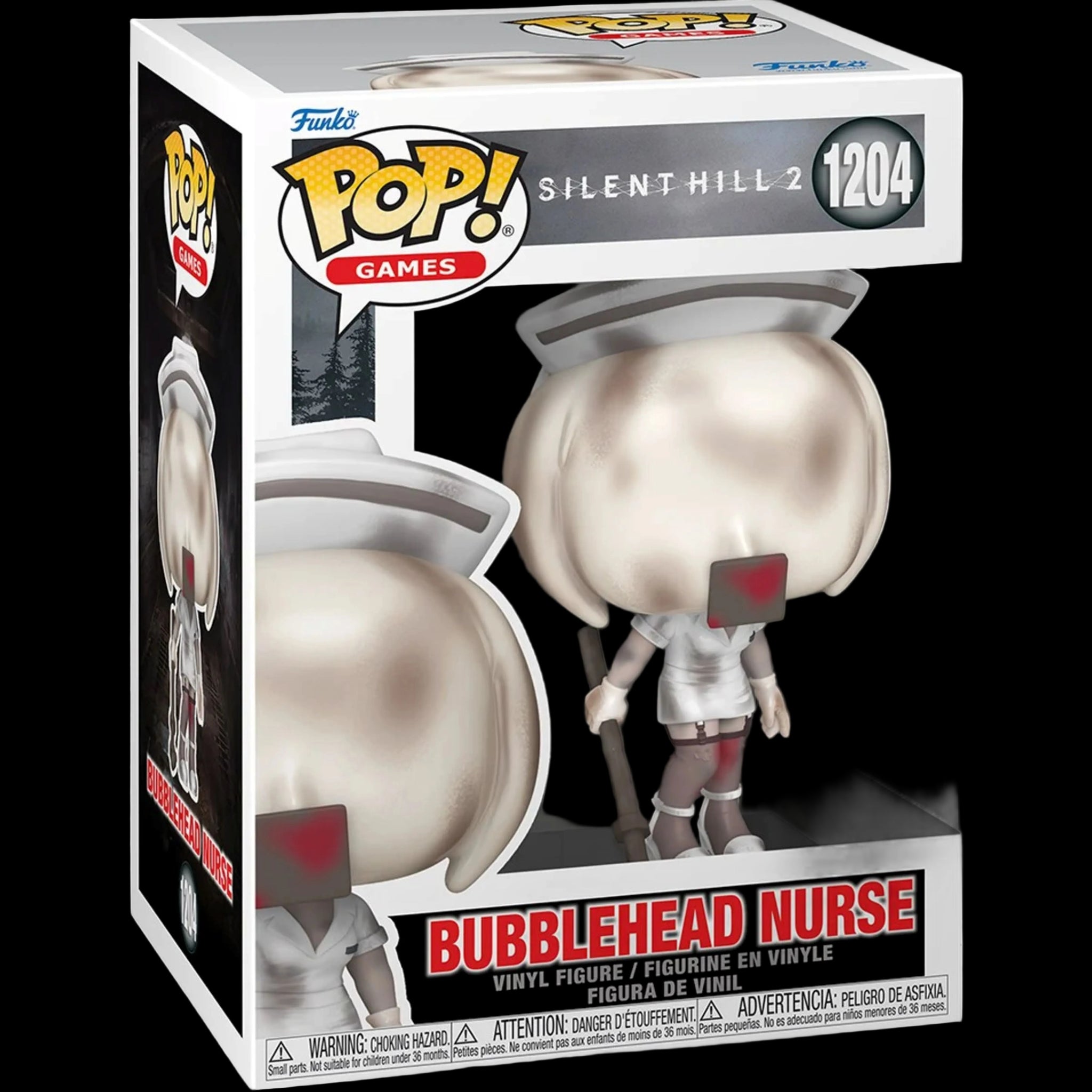 Silent Hill 2 Bubblehead Nurse Funko Pop! vinyl figure by EE Distribution with protective case, detailed collectible toy.