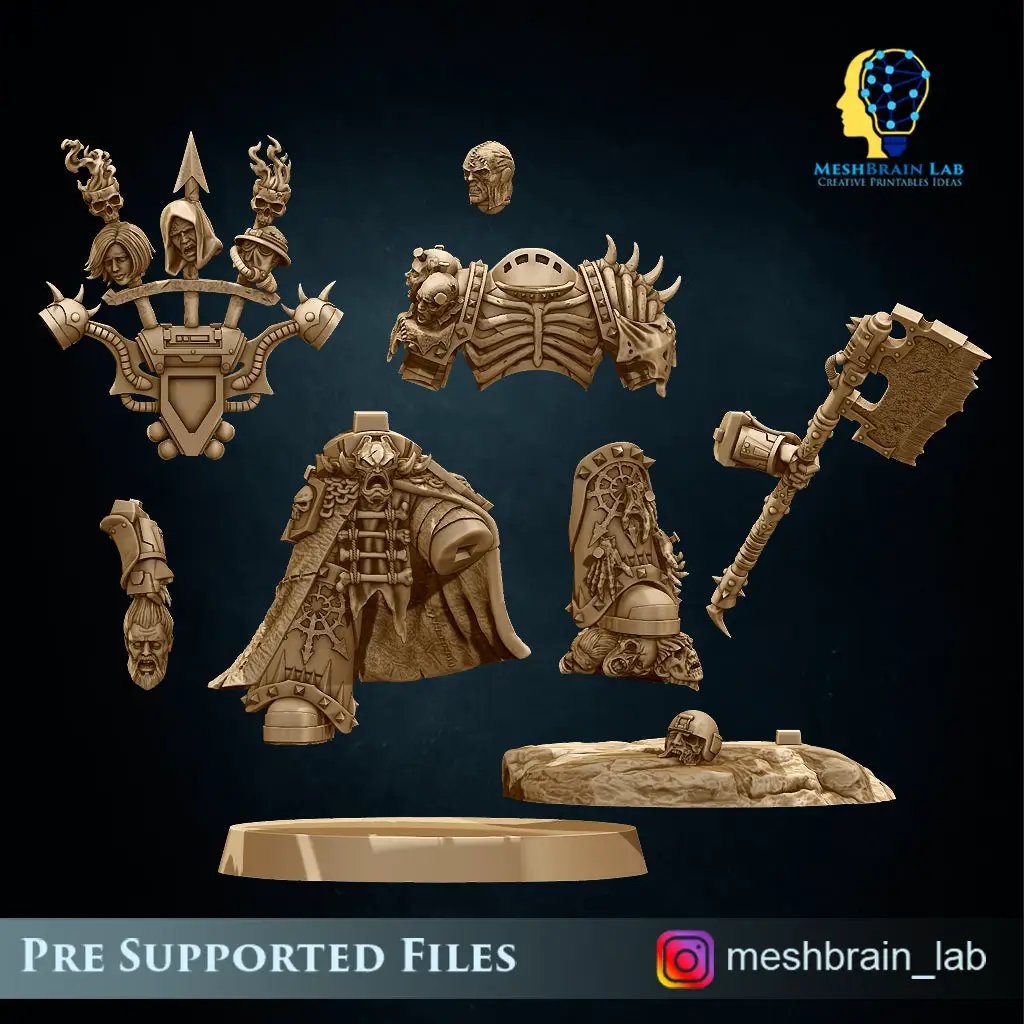 3d Printed Doom Marine Executor Lord by Meshbrain Labs by Last Hope Miniatures