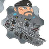 Enamel pin featuring Marcus from Gears 5, with detailed design and vibrant colors, ideal for gaming and collectible accessories.