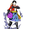 Colorful Luffy sticker from THE MIGHTY HOBBY SHOP featuring the popular One Piece character on a vibrant background.