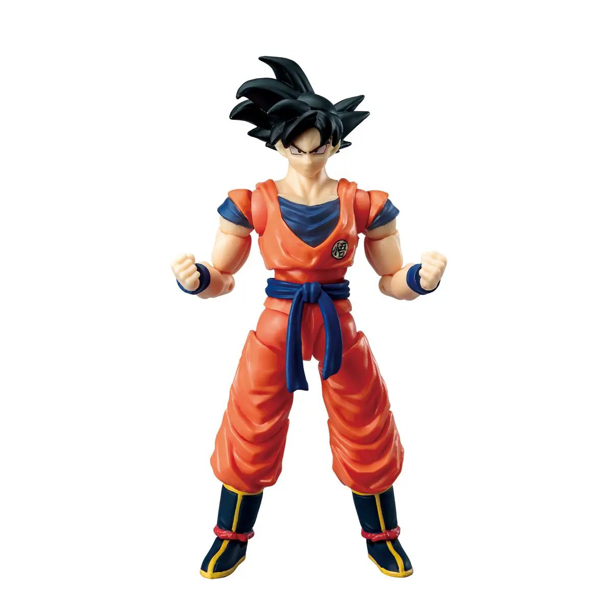 Dragon Ball Super Evolve Son Goku 5-inch action figure from THE MIGHTY HOBBY SHOP, showing Goku in dynamic fighting pose.