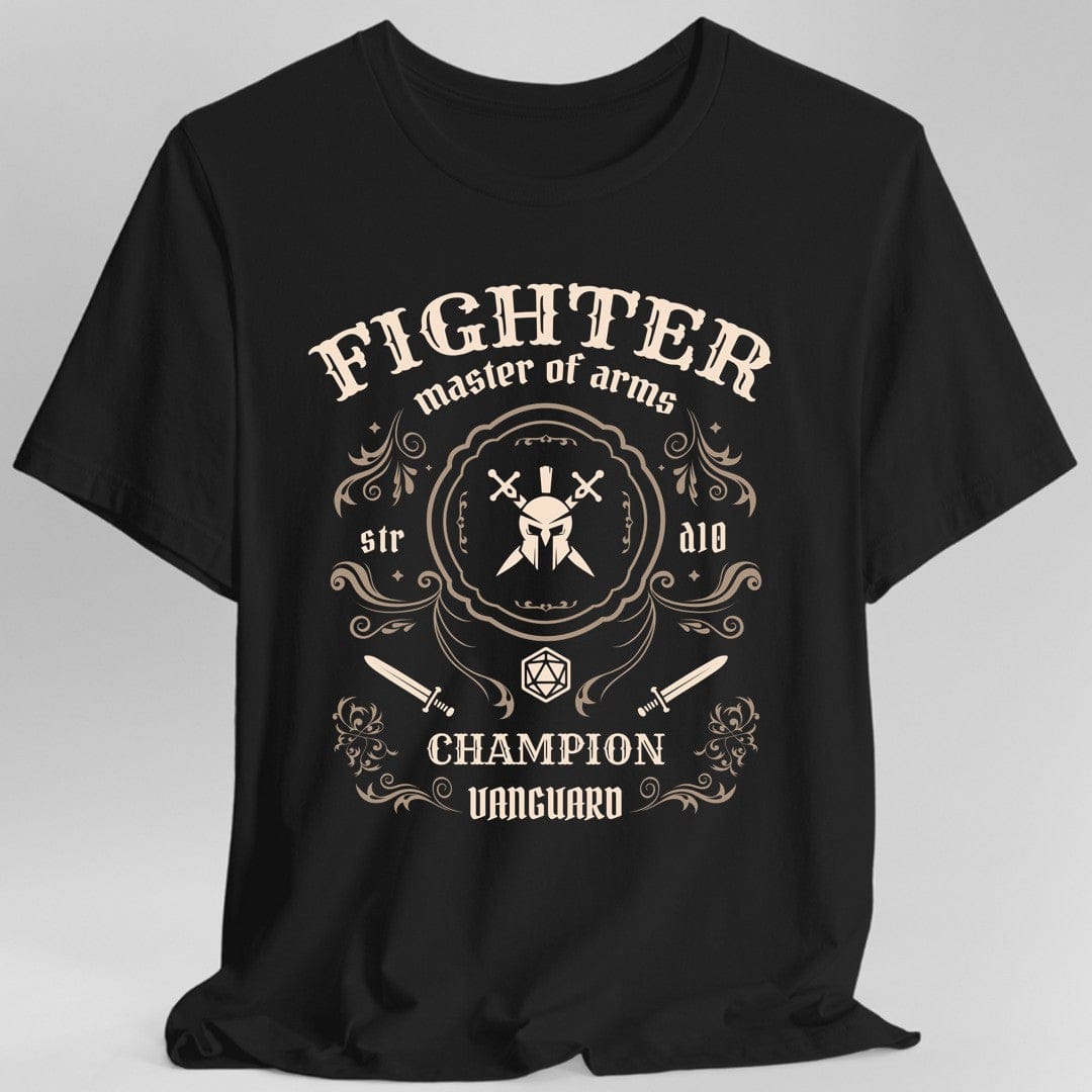 Fighter Class Vintage Label T-Shirt by Sunburst RPG