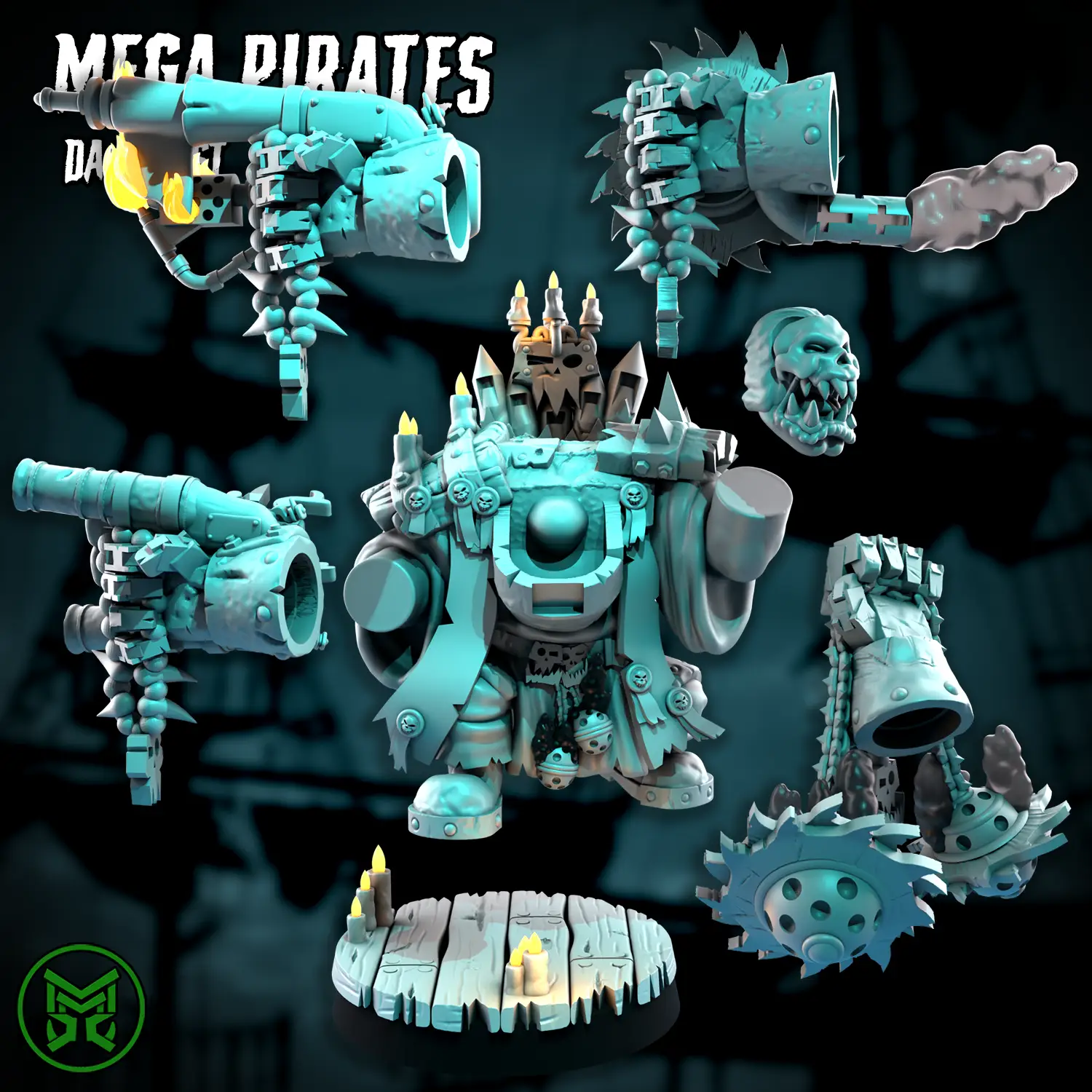 3d Printed Mega Pirate Priest by Mekka Miniatures by Last Hope Miniatures