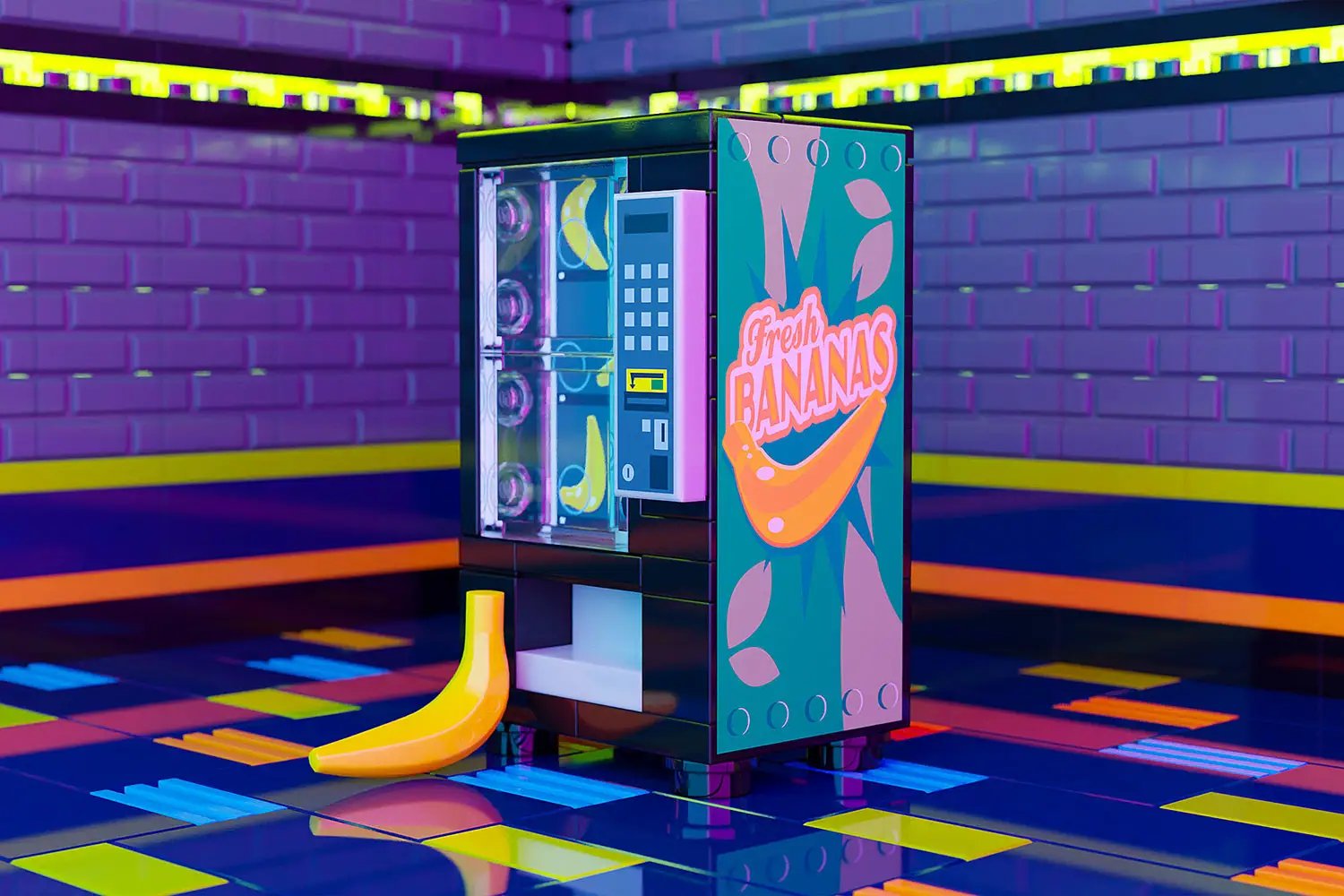 Fresh Bananas - B3 Customs Fruit Vending Machine made using LEGO parts by B3 Customs