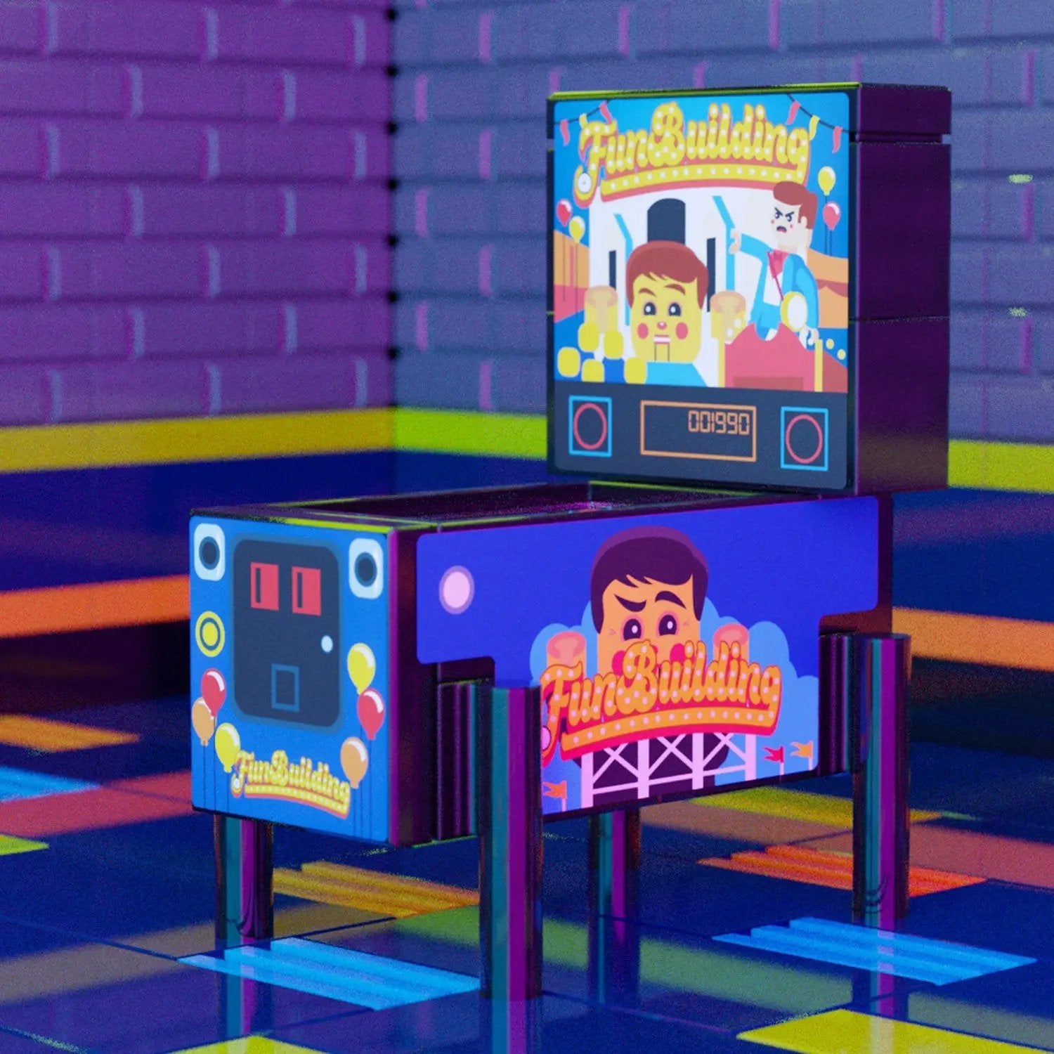 Fun Building Pinball Arcade made using LEGO parts by B3 Customs