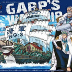 Bandai Grand Ship Collection #08 Garp's Marine Ship model kit from One Piece, featuring detailed ship design and vibrant colors.