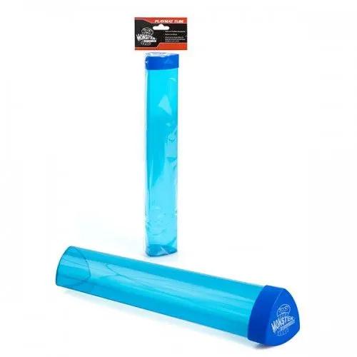Playmat tube with dice cap from THE MIGHTY HOBBY SHOP, featuring a cylindrical storage tube and a dice-shaped lid.