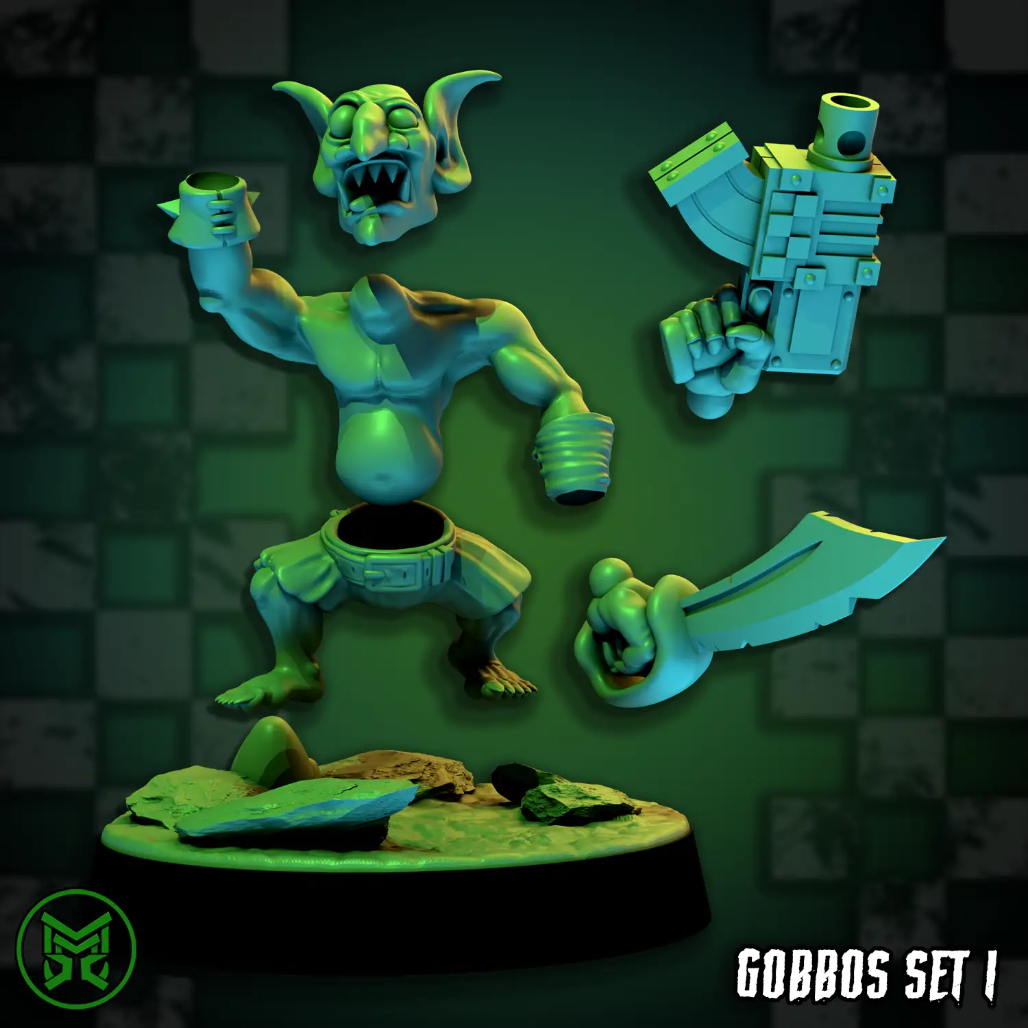 3d Printed Gobbo Crew Modular Set by Mekka Miniatures by Last Hope Miniatures