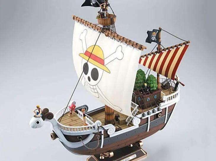 One Piece Going Merry model ship by THE MIGHTY HOBBY SHOP, detailed miniature replica of the iconic Straw Hat Pirates ship.