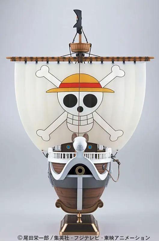 Detailed model of the Going Merry ship from One Piece by THE MIGHTY HOBBY SHOP, showcasing intricate craftsmanship.