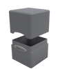 Smoke grey satin cube from THE MIGHTY HOBBY SHOP, showing a smooth, shiny surface and geometric cube shape.