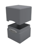 Smoke grey satin cube from THE MIGHTY HOBBY SHOP, showing a smooth, shiny surface and geometric cube shape.