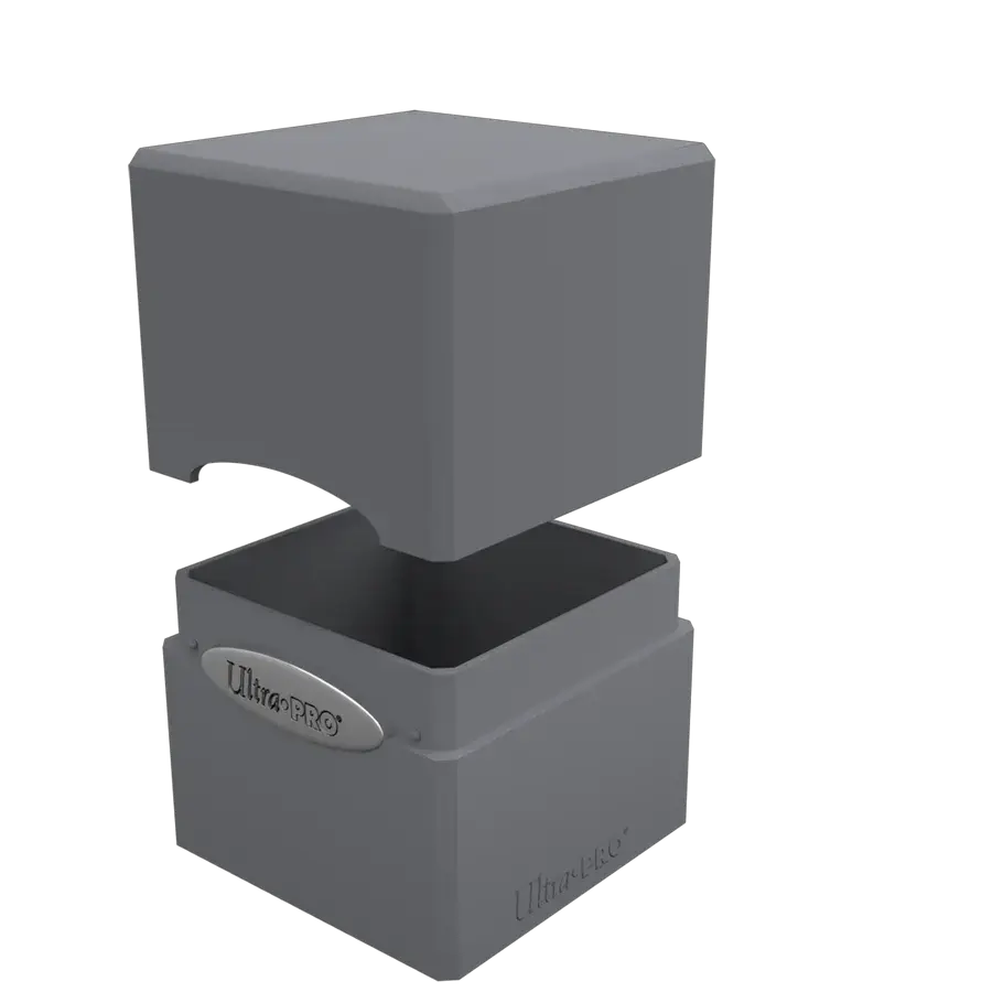 Smoke grey satin cube from THE MIGHTY HOBBY SHOP, showing a smooth, shiny surface and geometric cube shape.