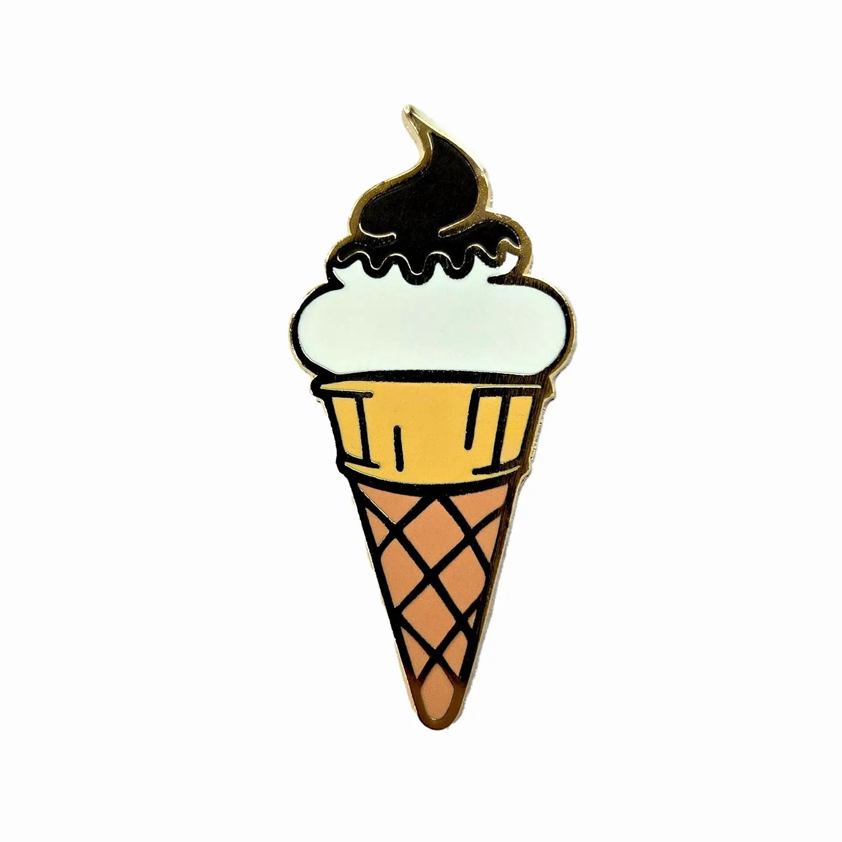 Chocolate ice cream cone-shaped golf ball marker by Kolorspun, featuring a detailed ice cream cone design for marking golf balls.