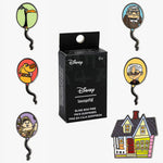 Pixar Loungefly UP Balloon blind box pin featuring colorful balloon designs and character silhouettes on a white background