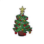 Kolorspun Cannabis Christmas Tree patch featuring a festive green cannabis leaf design on fabric patch.