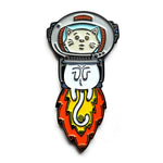Kolorspun astronaut cat golf ball marker showing a detailed design on a round metal marker for golf enthusiasts.
