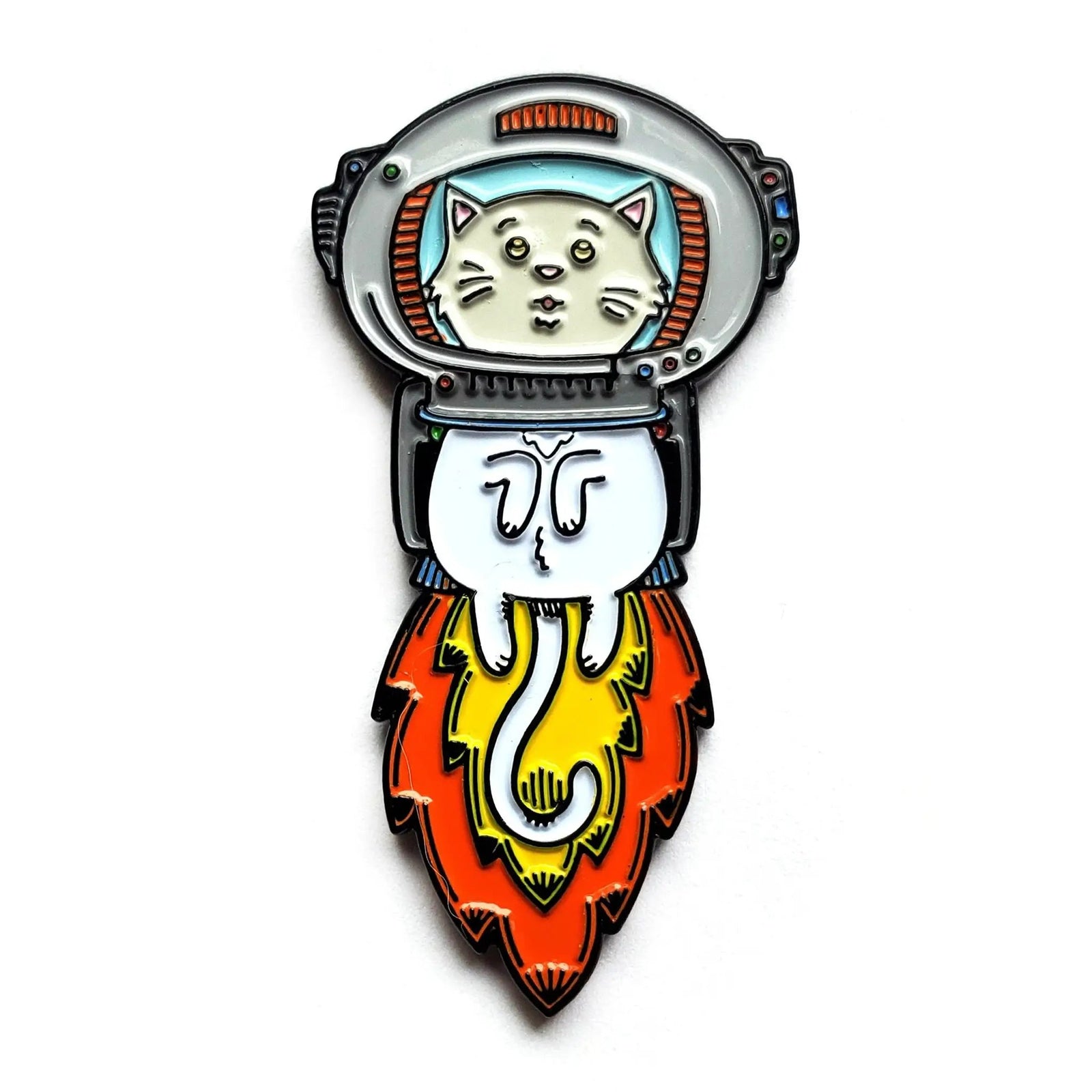 Kolorspun astronaut cat golf ball marker showing a detailed design on a round metal marker for golf enthusiasts.