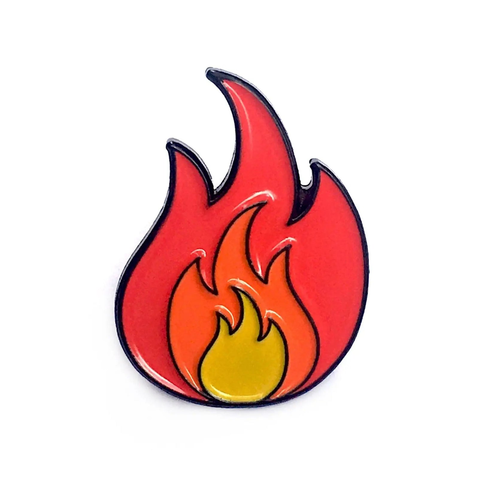 Kolorspun Fire Flame golf ball marker showing vibrant flame design on a round metal marker for golf.