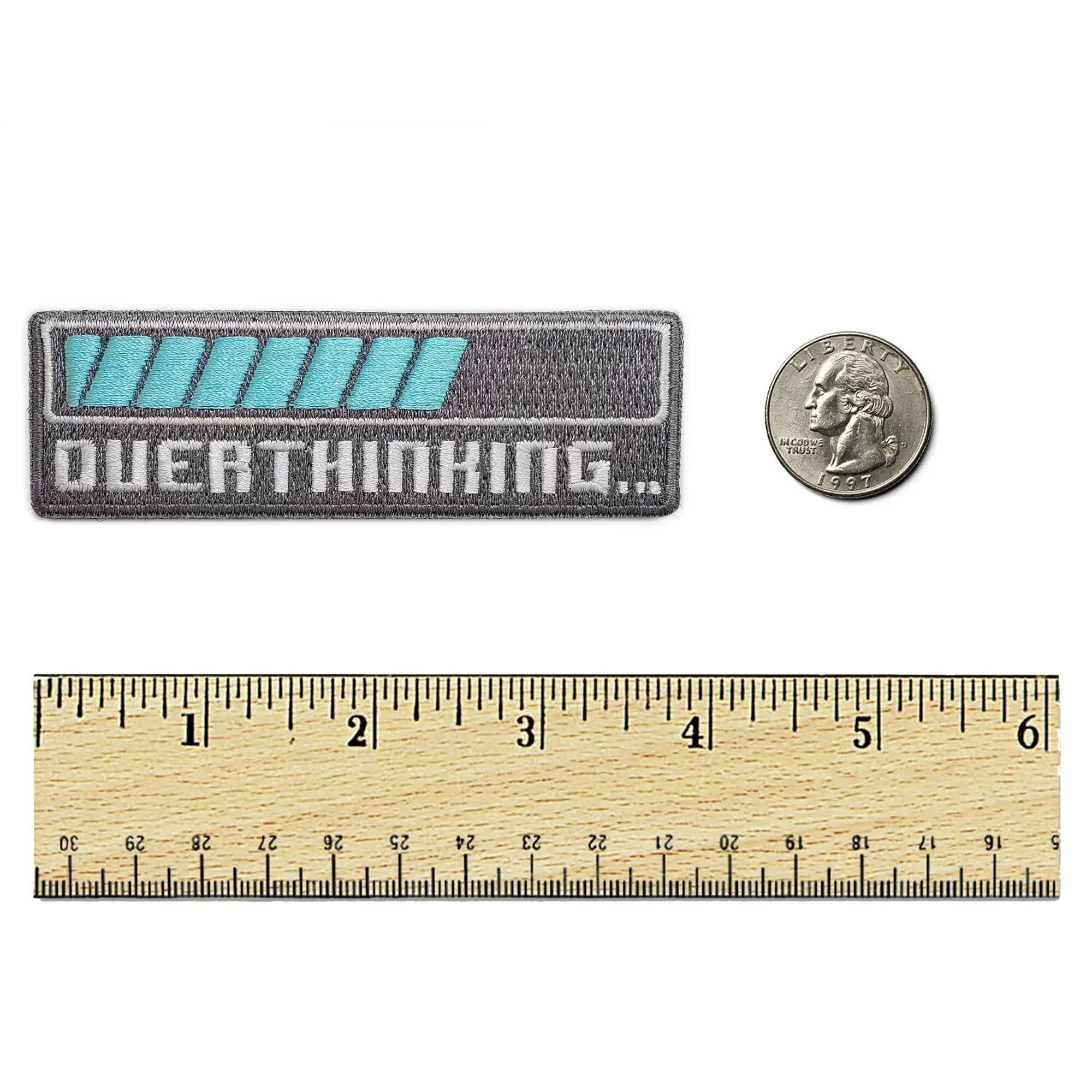 Kolorspun Overthinking Patch shown on skin, small adhesive patch designed to help reduce overthinking and promote calm.