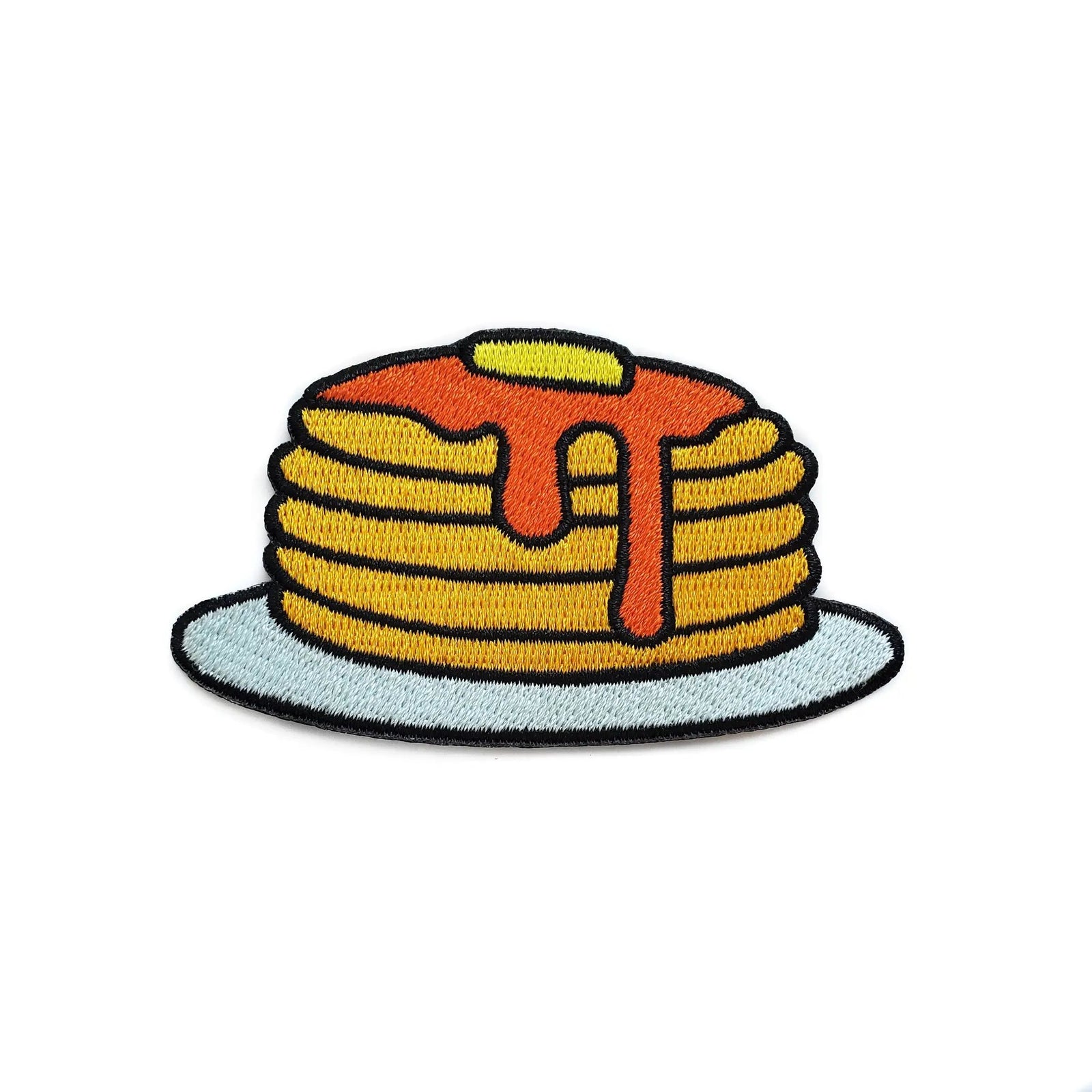 Kolorspun Pancakes Patch featuring a colorful pancake stack design for clothing or accessories embellishment.