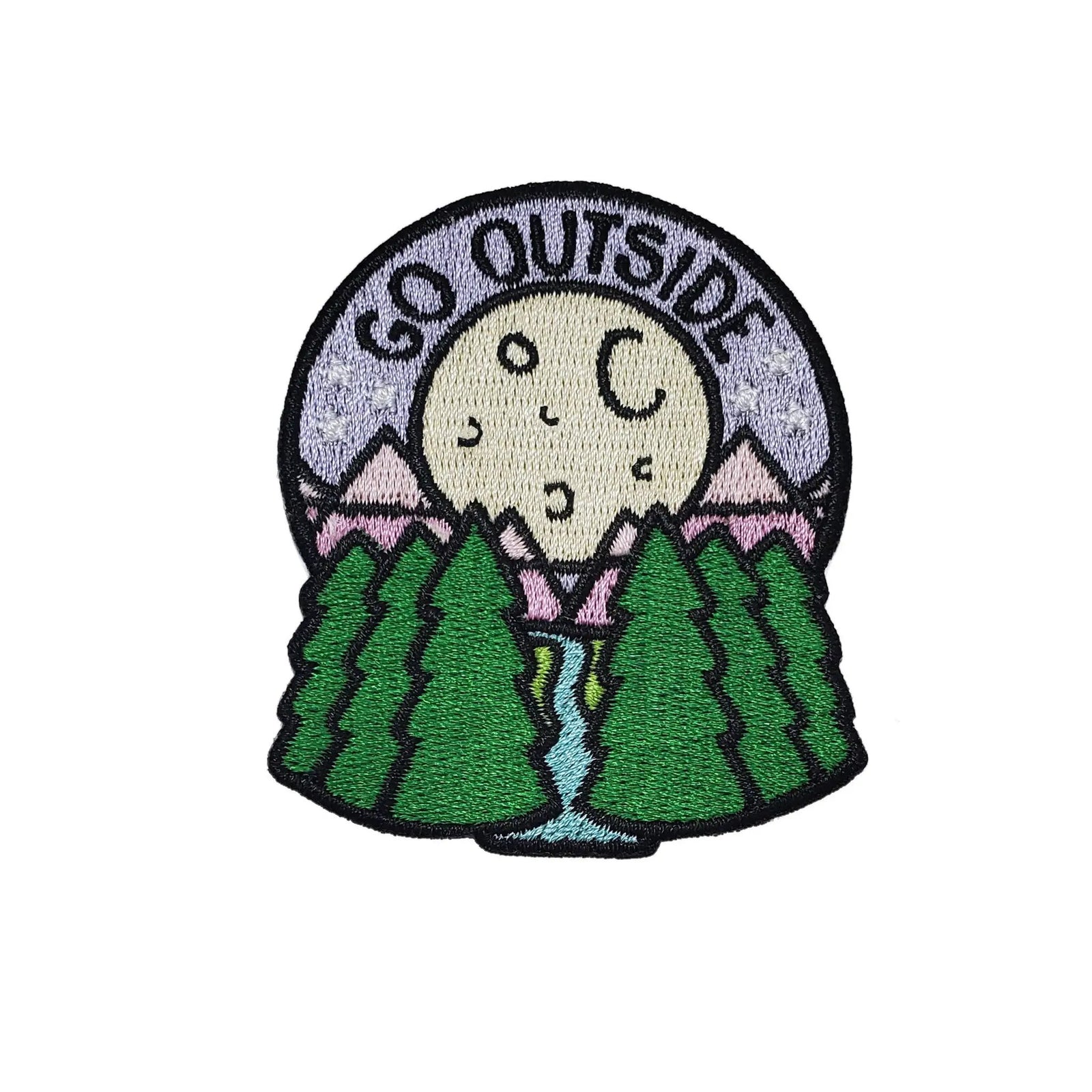 Kolorspun Go Outside patch featuring colorful outdoor-themed design, perfect for decorating clothing or accessories.