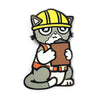 Kolorspun Construction Cat pin featuring a detailed cartoon-style cat design on a small metal pin.
