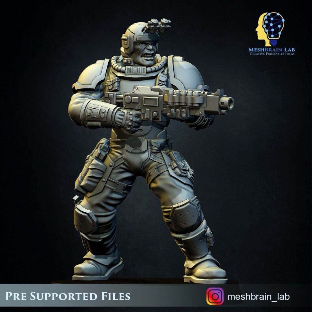 3d Printed Imperial Marine Scout Squad x5 by Meshbrain Labs