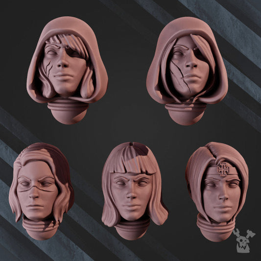 3d Printed War Sisters Great Martyrs Bits - Head Set x10 by DakkaDakka