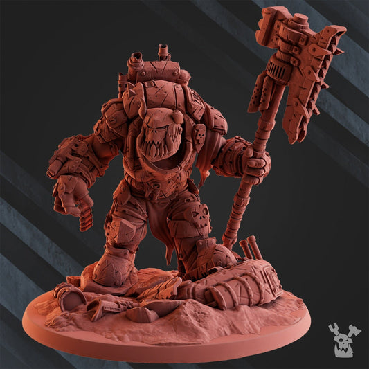 3d Printed Bull'War Ork Boss by DakkaDakka