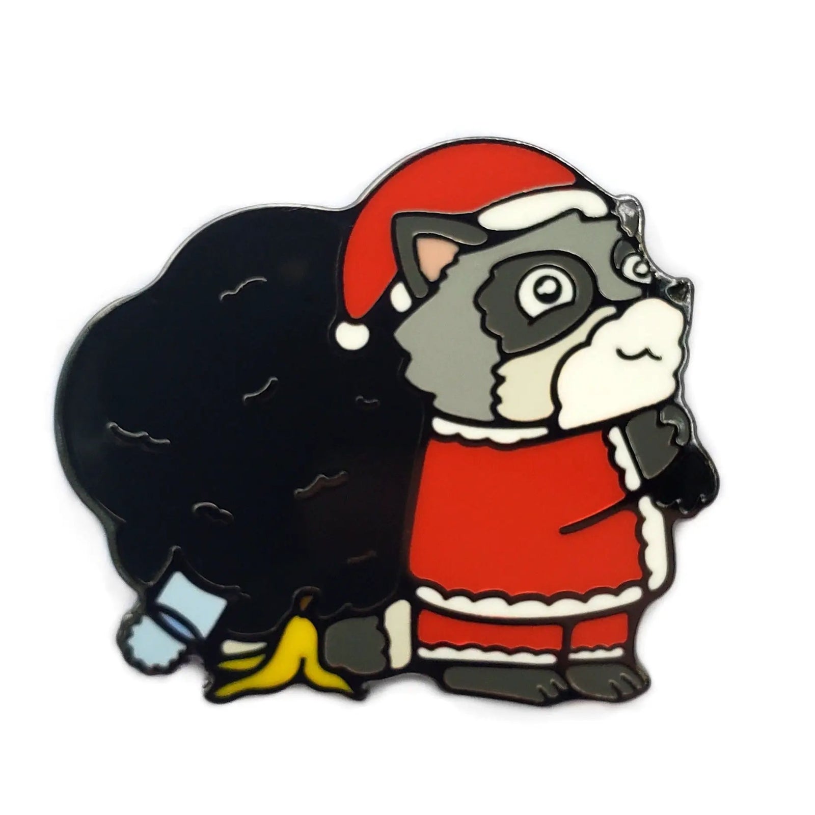 Kolorspun Raccoon Santa golf ball marker featuring a festive raccoon Santa design for marking golf balls on the course.