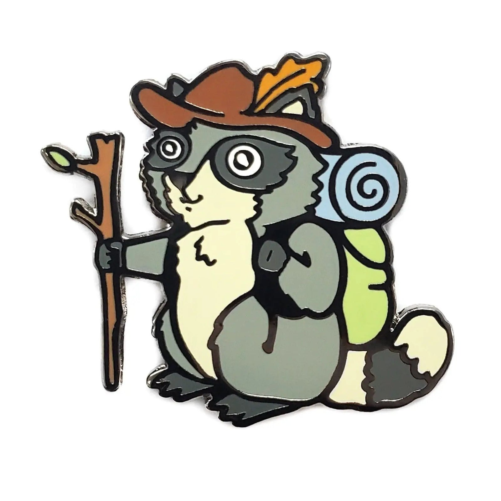 Kolorspun Hiking Raccoon golf ball marker featuring a detailed raccoon design, ideal for marking golf balls on the course.
