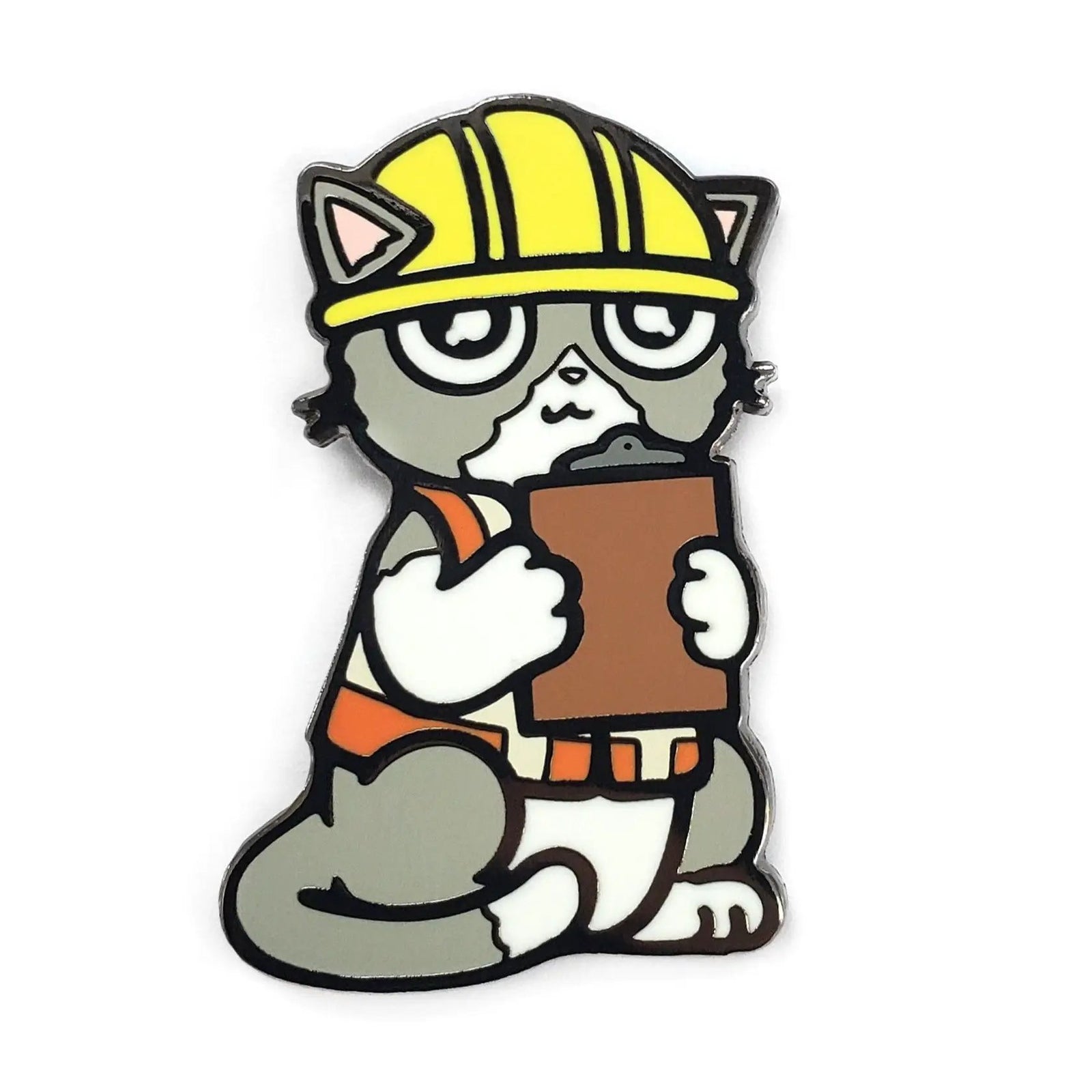 Construction Cat golf ball marker by Kolorspun featuring a detailed cat design on a metal marker for golf.