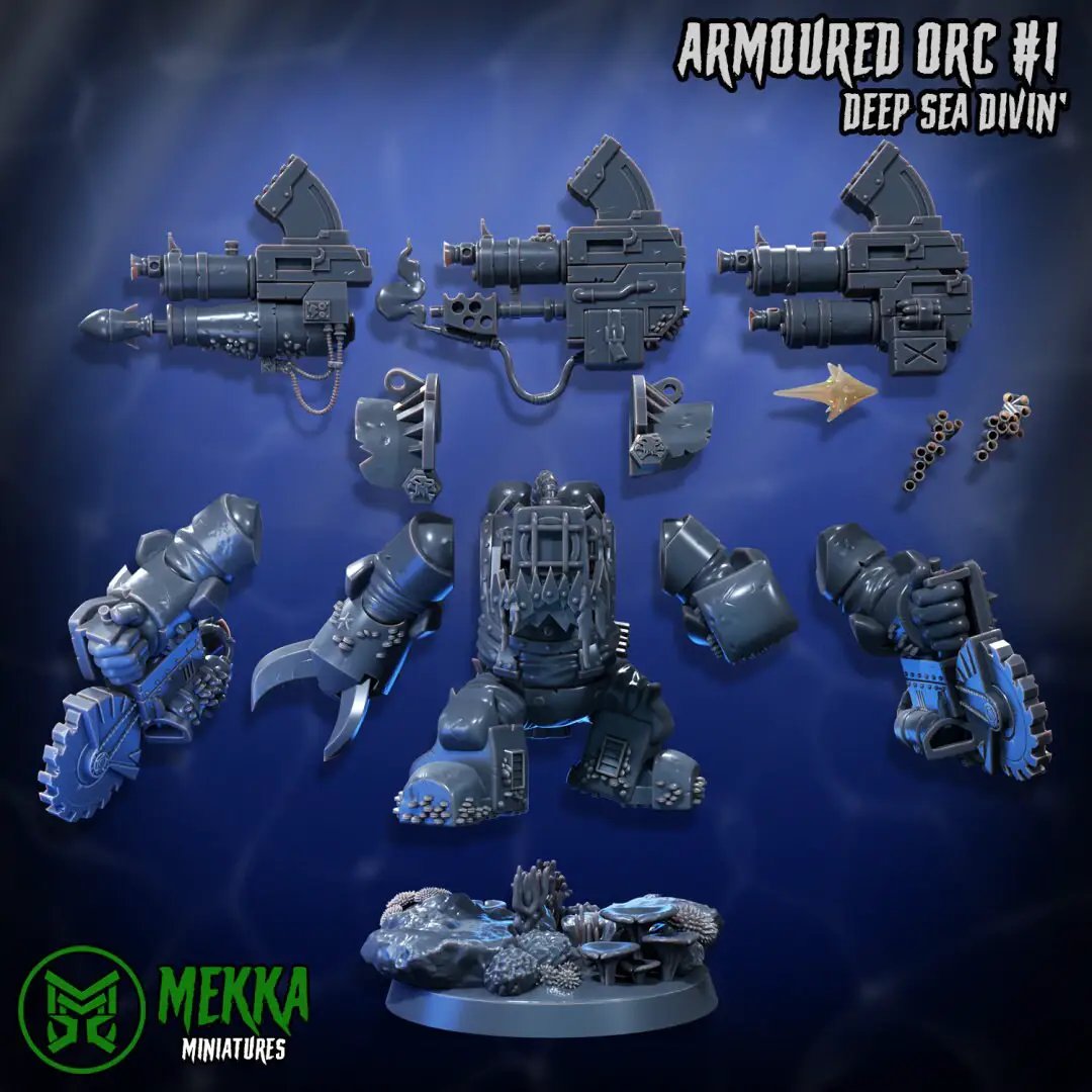 3d Printed Armored Pirate Orks by Mekka Miniatures by Last Hope Miniatures