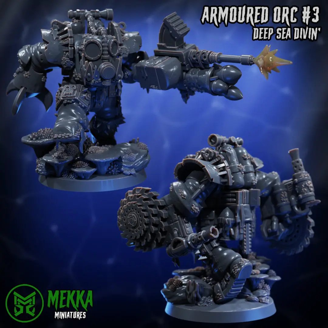 3d Printed Armored Pirate Orks by Mekka Miniatures by Last Hope Miniatures