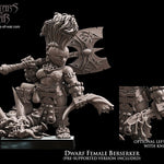 3D printed Dwarf Female Berserker by Avatars of War