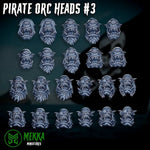 3d Printed Ork Pirate Heads x22 by Mekka Miniatures by Last Hope Miniatures