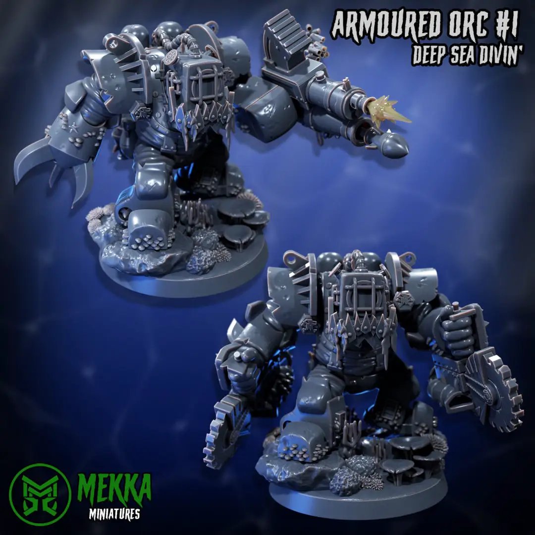 3d Printed Armored Pirate Orks by Mekka Miniatures by Last Hope Miniatures