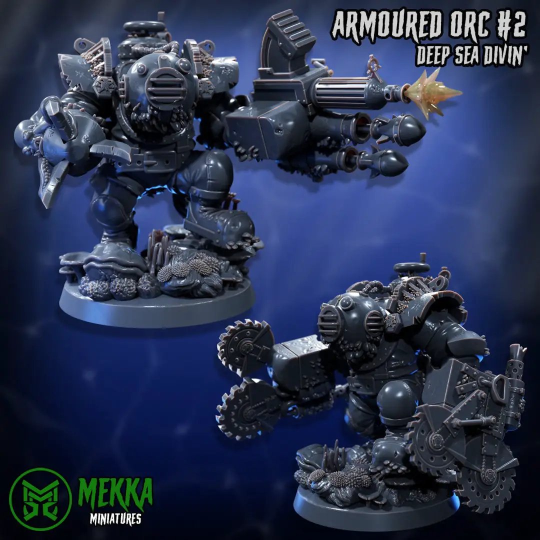 3d Printed Armored Pirate Orks by Mekka Miniatures by Last Hope Miniatures